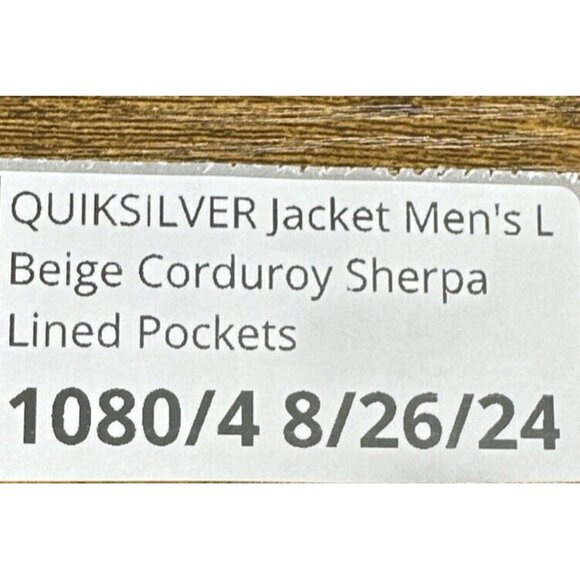 QUIKSILVER Jacket Men's L Beige Corduroy Sherpa Lined Pockets Cotton - Picture 13 of 14